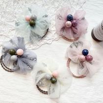 Korea Imports Meritocratic Butterfly Knot Childrens Hair Ring Girl Leather Fascia Girl Hair Accessories Zalfa Rope Hair Clip Wrist Flowers