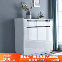 White Baking Lacquered Shoes Cabinet Minimalist Modern Door Hall Cabinet Entrance Door Containing Xuan Cabinet Door Lockers Economical Type