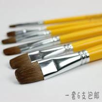 Van Gogh 826 Gouache brush Wolf brush beginner gouache watercolor pen long rod round head 6 sets of oil painting brush