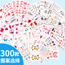 Childrens Tattoo Stickers Cartoon stickers Princess female waterproof printing paste paper Baby Christmas Safe non-toxic nail stickers