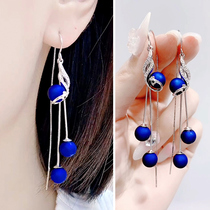 Stream Su earrings 2022 New wave South Korean online red temperament Phoenix earrings with long style anti-lose pure silver earline