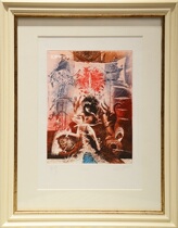 Book collection ticket (including frame) woodcut print 42*32(CM)