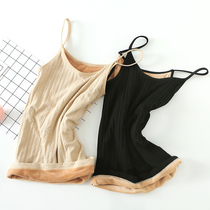 Harness Warm Underwear Female Thickening Plus Suede Vest Winter Tight Cotton Low Collar Inside Wearing Undershirt Jacket