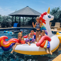 intex unicorn swimming ring floating bed Children adult mount sea floating inflatable toy water cushion bed