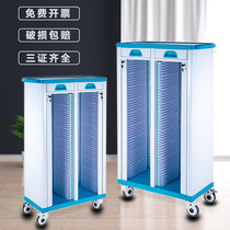 Medical ABS full plastic medical record car stainless steel thickened case car single and double row drawer with lock medical record frame medical record clip