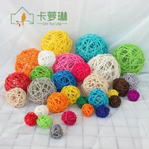 Colored rattan ball 3 to 10CM rattan ball photo tool kindergarten environment layout festival decoration ball aerial hanging ornaments