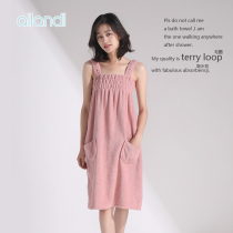 AILANDI cotton sling ladies bath skirt cotton plain plain simple Lady Spring Summer adult Beach coat