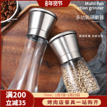 Pepper grater Manual Glass Grinding Bottle Milling Pepper Powder Sea Salt Granules Season Stainless Steel Kitchen Supplies