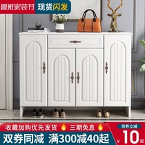European-style shoe cabinet home door large capacity hall cabinet simple economical solid wood porch storage cabinet into the home shoe cabinet