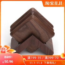Black walnut solid wood square coaster tea coaster insulation mat Japanese wooden mat water coaster non-slip coaster Cup cushion