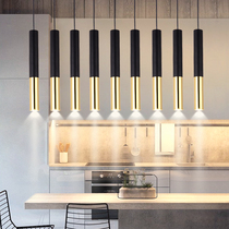 Long chandelier restaurant spotlight modern minimalist designer cylindrical Nordic bedside bar lamp gold chandelier lamp