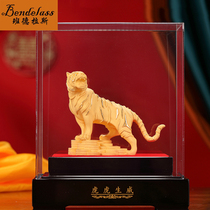 Banderas Zodiac Tiger Ornament Velvet Sand Gold Craft Gift Spring Festival Custom Gifts Living Room Decorations