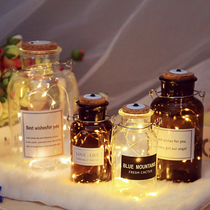 Led stars Xu May Bottle Glass Wood Stopper Stars Empty Bottle Romantic Room Decorative Lights Strings GIRL HEART CREATIVE GIFT