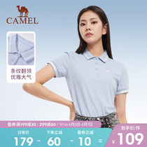 Camel POLO shirt woman pure cotton T-shirt 2022 spring new short CASUAL FLAP Breathable Thin sport blouse