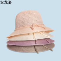 2023 Hat Women Summer Han Hang grass Sun Cap Canopy foldable sun - sun - shading Fisher Hat pure color hat