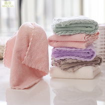 Xinquan childrens towel than pure cotton absorbent four-piece fiber universal non-hair wipe sweat wipe face small towel square towel