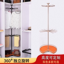 Wardrobe corner rotating hanger 360 degree multifunctional wardrobe cloakroom corner pants rack household turntable pull basket