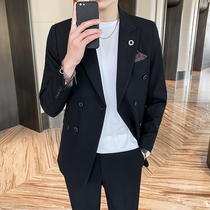 Hong Kong style loose performance groom wedding dress male Korean version hair stylist big fat 7XL oversized size suit suit