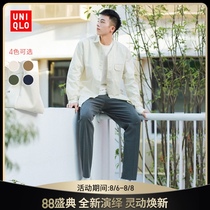 Uniqlo Mens womens couple loaded elastic twill loose shirt (long sleeve casual thin jacket) 439615