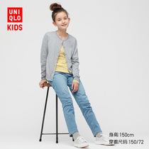 UNIQLO Childrens Clothing Girls Round Neck CARDIGAN Jacket Summer (Long Sleeve) 433511 UNIQLO