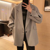  Ah Cha and Agu four-color profile casual suit mens Korean spring and autumn trend new loose big brother suit jacket