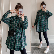 Pregnant women autumn shirt to work professional wear 2021 new long Korean version of loose long sleeve workplace coat spring and autumn