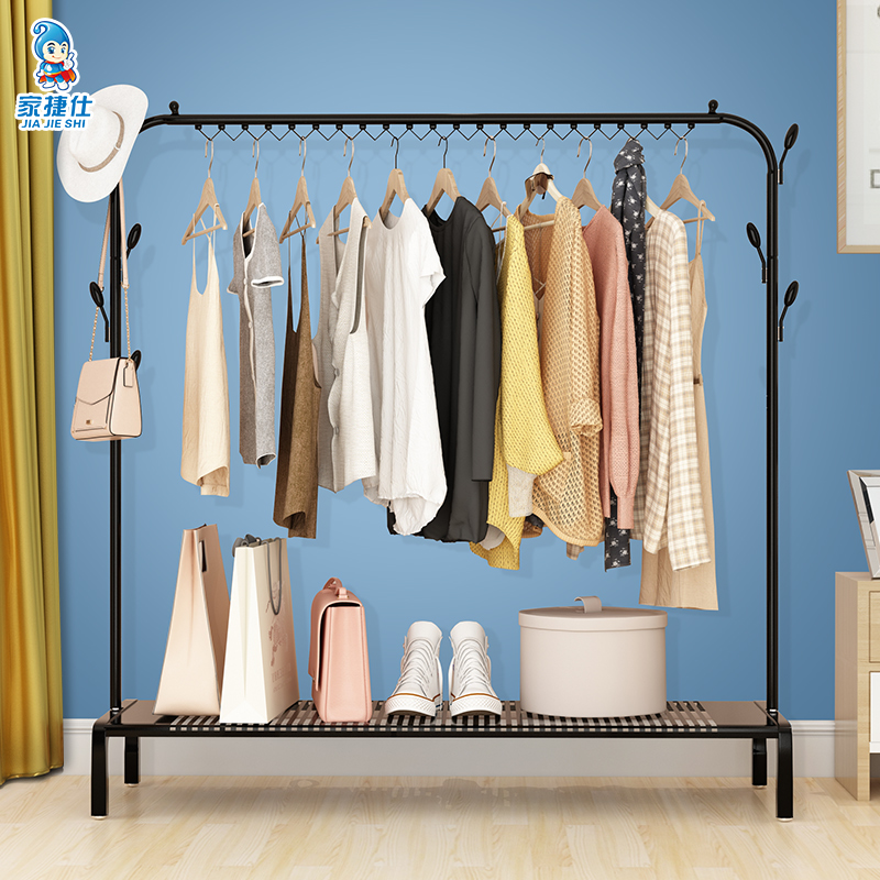 简易晾衣架落地卧室单杆式