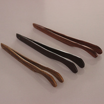 Tea clip solid wood single bend clip non-slip tea ceremony accessories retro Ebony chicken wings loss inventory processing clearance price