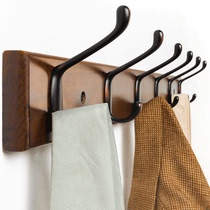Adhesive hook wall hanging clothes hook Wall non-hole hanging hangers door solid wood bedroom creative porch Wall clothes row hook