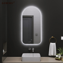 Smart mirror irregular mirror arched bathroom mirror arch backlight light luxury frameless decorative vanity mirror