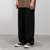 FUNKYFUN sip simple silhouette striped trousers national tide Joker casual pants loose wide leg pants suit pants