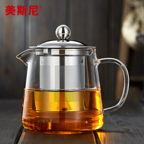 Meisni glass teapot high temperature thick bubble teapot filter heat-resistant household glass kettle flower teapot set
