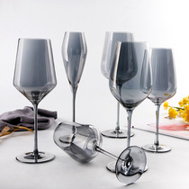 European style electroplating smoke gray crystal glass goblet noble gray wine glass champagne glass ion plated wine cup