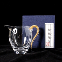 Taiwan heat-resistant gold foil crystal glass Road cup tea divider filter male Cup kung fu tea set accessories small tea Sea