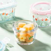 Ink color mini glass food sample box refrigerator special fresh box sealed with lid small supplementary food box small lunch box