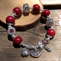 Natural Raw Mine Zhu Sands High Quality Chen Sand Original Design 925 Pure Silver Bracelet Gift Retro Small Crowdgifts