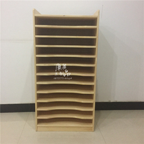 Kindergarten drawing paper storage cabinet handmade origami color paper finishing cabinet 4K painting picture combination childrens solid wood toy cabinet