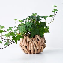 Nordic Creative Wood Dins Small Vase Light Lavish Living-room Table Hem Accessories Minimalist Home Flower Floral