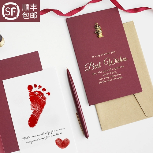 Ретро детский браслет на ногу, отпечатки рук и ног для новорожденных, памятные карточки, подарок на день рождения, европейский стиль