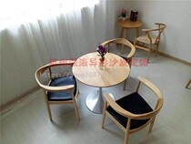 Nordic Wind Brief About Modern Chinese Retro solid wood New Chinese style made of old single office reception Leisure chair