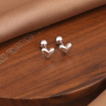 999 pure silver loving screw screwup ear nail woman 2023 Ear Hole Design Feeling Earrings Sleep no need to be removed