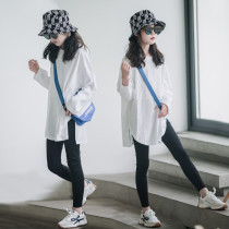 Girl white T-shirt dress foreign air CUHK child spring clothing 2022 new pro-child clothes children with long loot undershirt tide