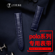 Fino Count Watch Watchband Male Lady Polos Genuine Leather Original American Crocodile Leather Blue Needle Buttoned Butterfly Buckle