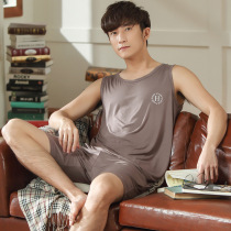 Sandro Vicari Modal pajamas men summer sleeveless vest summer plus size can be worn outside the housewear