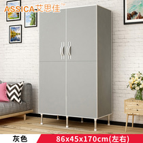  Commoner cabinet double door simple assembly steel pipe bracket thick cloth cloth cover wardrobe storage cabinet single household