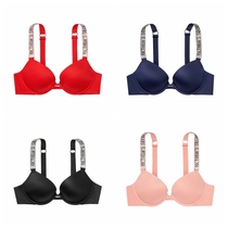 Yang Mis secret sexy rhinestone shoulder strap underwear womens small chest gathering bra suit
