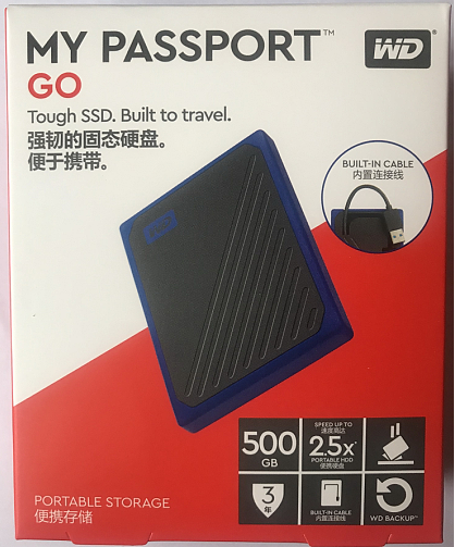 WD My Passport go 500G Solid State Mobile Hard Disk 1TB