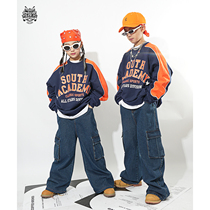 Xi Dancing Hall Children Hip Hop Street Dance Show Orange Blue Color Personality Suite Hiphop Bomb Street Cool Wave