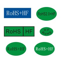 Color high-viscosity RoHS HF green background white black word environmental protection sticker ROHS HF spot thousands of pieces