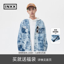 (INXX)STAND BY autumn fashion suit collar shirt neutral style loose personality print long sleeve shirt